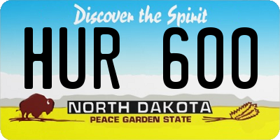 ND license plate HUR600