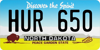 ND license plate HUR650