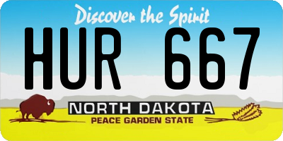 ND license plate HUR667