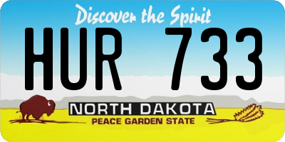 ND license plate HUR733