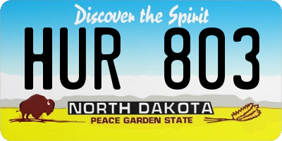 ND license plate HUR803