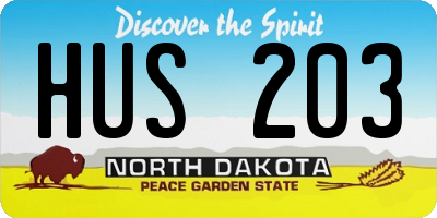 ND license plate HUS203
