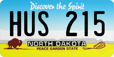 ND license plate HUS215
