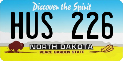 ND license plate HUS226