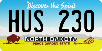 ND license plate HUS230