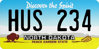 ND license plate HUS234