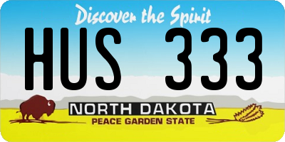 ND license plate HUS333