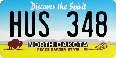 ND license plate HUS348