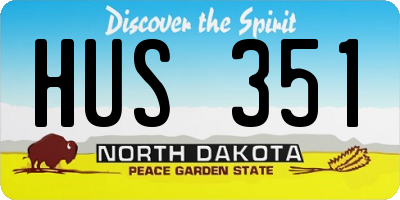 ND license plate HUS351