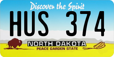 ND license plate HUS374