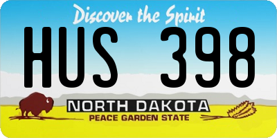 ND license plate HUS398