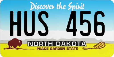 ND license plate HUS456