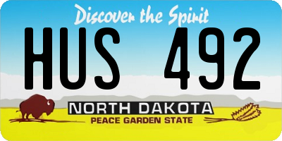 ND license plate HUS492