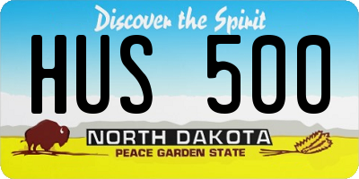 ND license plate HUS500