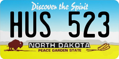 ND license plate HUS523