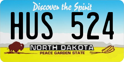 ND license plate HUS524