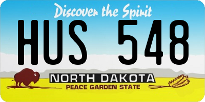 ND license plate HUS548