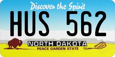 ND license plate HUS562