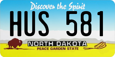 ND license plate HUS581