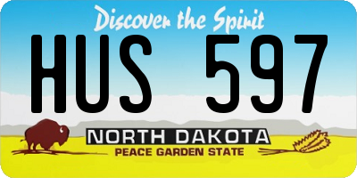 ND license plate HUS597