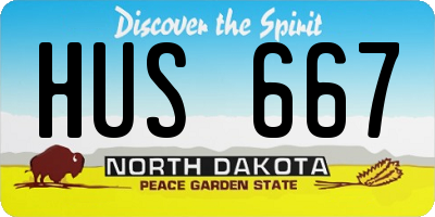 ND license plate HUS667