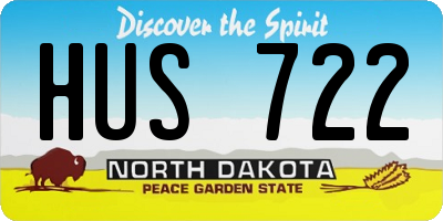 ND license plate HUS722