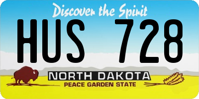 ND license plate HUS728