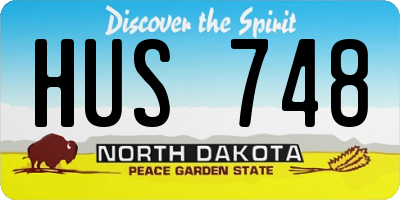 ND license plate HUS748