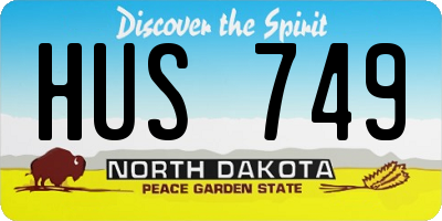 ND license plate HUS749