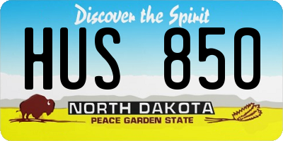 ND license plate HUS850