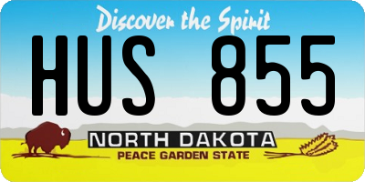 ND license plate HUS855