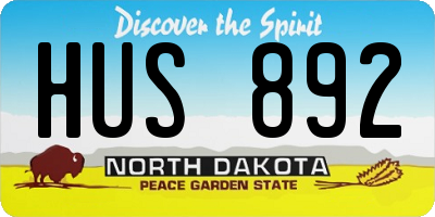 ND license plate HUS892