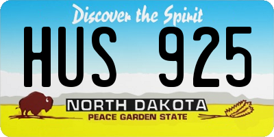 ND license plate HUS925