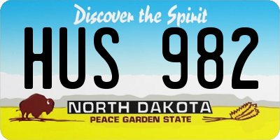 ND license plate HUS982