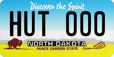 ND license plate HUT000