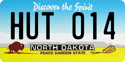 ND license plate HUT014