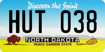 ND license plate HUT038