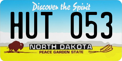 ND license plate HUT053