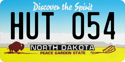 ND license plate HUT054