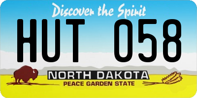 ND license plate HUT058
