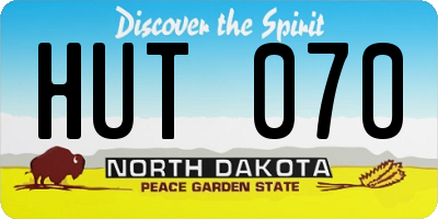 ND license plate HUT070