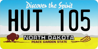 ND license plate HUT105