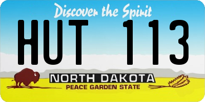 ND license plate HUT113