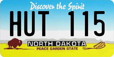 ND license plate HUT115