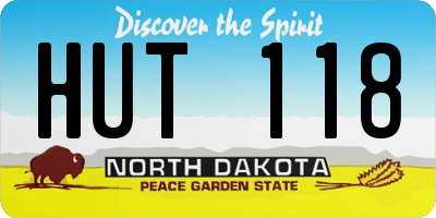 ND license plate HUT118