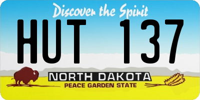 ND license plate HUT137