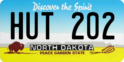 ND license plate HUT202