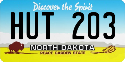 ND license plate HUT203