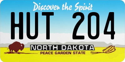 ND license plate HUT204