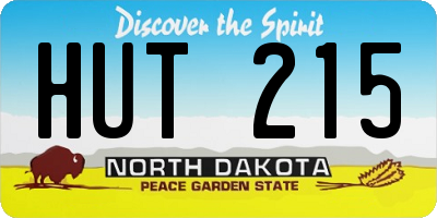ND license plate HUT215